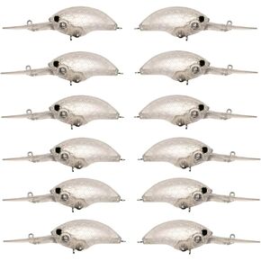 15PCS Minnow Crankbaits Lure Blanks Unpainted Fishing Deep Diving Crankbaits Blank Hard Body Trout Baits DIY Bass Fishing Lures