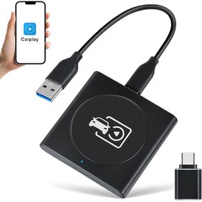 Upgrade Wireless Carplay Adapter, Wired CarPlay to Wireless Control Plug & Play for Cars, Compatible with iPhone Multi-User Seamless Connection, CarPlay Adapter for Cars from 2015 & iPhone iOS 10+