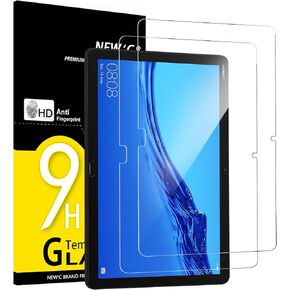 NEW'C 2 Pack Designed for Huawei MediaPad M5 Lite 10.1 Inch Screen Protector Tempered Glass, Bubble Free, Ultra Resistant