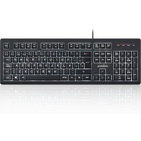 Perixx PERIBOARD-329ES لوحة مفاتيح مضيئة مع كابل USB - 19 لوحة مفاتيح عالية الجودة ومقص ومضاد للظلال - إضاءة LED متعددة الألوان - QWERTY Español in Kuwait