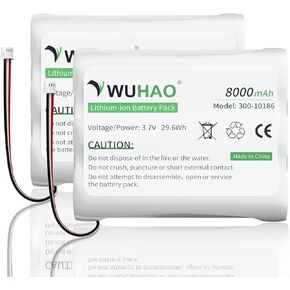 WUHAO 2 Pack for ADT Replacement Battery 300-10186 Upgraded 8000mAh for ADT Command Smart Security Panel 3.7V