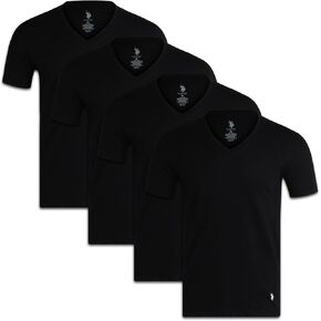 U.S. Polo Assn. Men’s Undershirt – 4 Pack V-Neck Short Sleeve T-Shirt