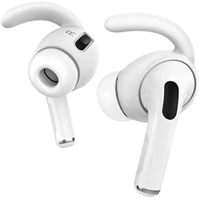 أغطية أذن JustEarbuds Ear Hooks المضادة للانزلاق متوافقة مع Airpods Pro Original (إصدار 2019) - 3 أزواج (أبيض)