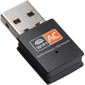 600Mbps Dual-Band USB Wireless Network Adapter for Desktop Computers (2.4GHz/5GHz), Plug-and-Play with Auto-Installed Drivers for Windows 8/10/11