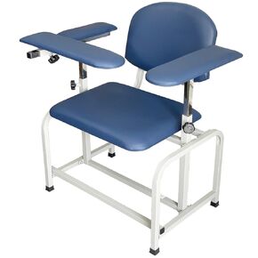 Helsevesen Large Padded Phlebotomy Chair with Large Drawer, Black
