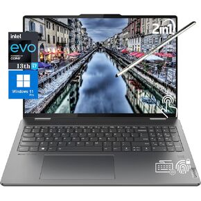 Lenovo Yoga 7i 16" 2-in-1 Touchscreen Laptop, 13th Intel Evo Platform 10-Core i7-1355U, 16GB LPDDR5 RAM, 1TB SSD, Intel Iris Xe Graphics, Backlit KB, FP, 1080p IR Webcam, Win11 PRO