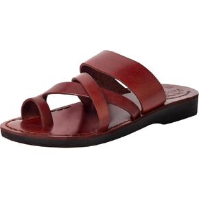 Holy Land Market Unisex Adults/Children Genuine Leather Biblical Sandals/Flip Flops (Jesus - Yashua) Shepherd's Field Style II Camel Trademark - in Saudi Arabia