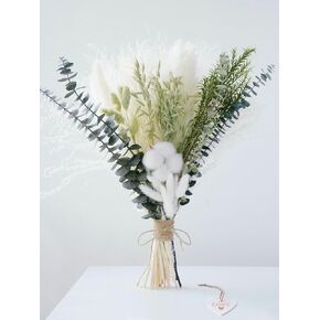 Fall Decorations for Home, Autumn Boho Decor, Aesthetic Fall Flowers for Vase, Dried Orange Pampas Grass Bouquet for Thanksgiving, Halloween, Christmas Centre Pieces 17" (Orange)