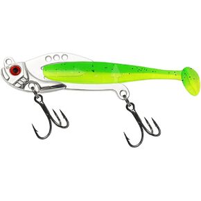 Metal Fishing Lures With Soft Paddle Tail Swimbaits Fishing Spinner Lures Hard Artificial Baits For Saltwater Freshwater Metal Hard Baits With Soft Plastic Baits Fishing Baits Lures Freshwater Fishing