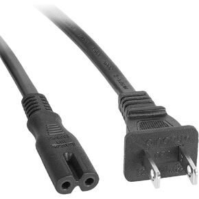 سلك طاقة للتلفزيون بطول 12 قدم لهاتف Samsung LG TCL Roku Sony Insignia 2 Prong Cord TV Plug - استبدال كابل الطاقة غير المستقطب 125 فولت من UL in Kuwait