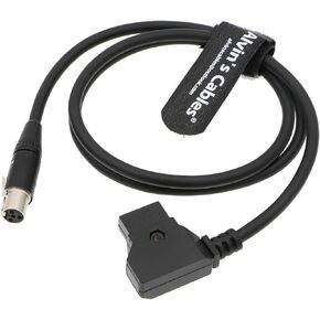 Alvin's Cables TVLogic Power Cable Mini XLR 4 Pin Female to D-Tap Ultra Soft Cable for TVLogic Field Monitor