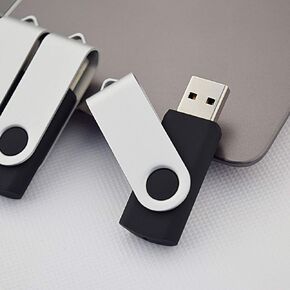 16GB USB Flash Drive, 360 Degree Swivel Design, Black, Compatible with Windows, Mac, Linux, TVs and More