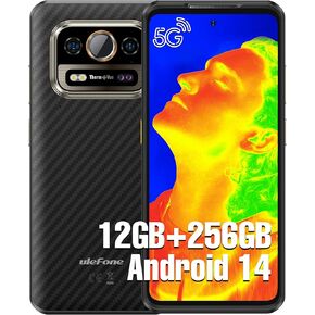 Ulefone Armor 25T Pro 5G Rugged Phone, Thermal Imaging 64MP+50MP Camera, 12GB+256GB MTK Dimensity 6300, 6500mAh(33W), 30W Wireless Charging, 6.78" FHD+ 120Hz Corning Gorilla Screen, Android 14