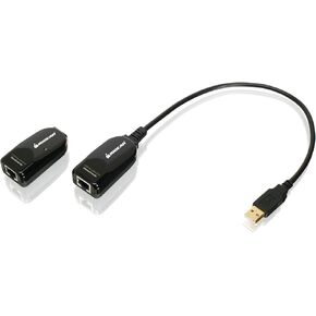 IOGEAR USB 2.0 Extender Over Cat5 5E 6 Adapter - Connection Up To 164Ft - USB Type A (M) to A (F) - Plug n Play - Hard Drives - Printers - Scanners - Smart Boards - GUCE62