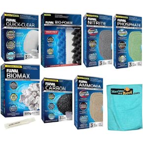 Inland Seas Fluval 206/207 Canister Filter Semi Annual Maintenance Kit Plus Bundle (9 Items)