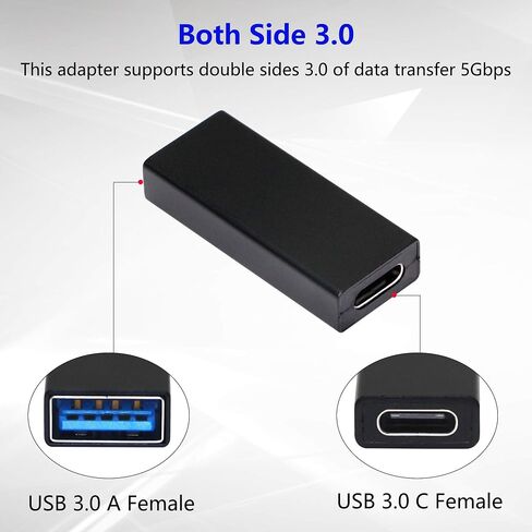 CERRXIAN USB C 3.1 أنثى إلى USB 3.0 نوع A أنثى محول على الوجهين 5 جيجابت في الثانية يدعم مزامنة البيانات والشحن (FF) in Saudi Arabia