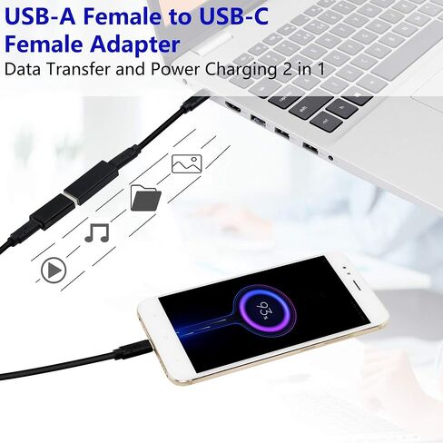 CERRXIAN USB C 3.1 أنثى إلى USB 3.0 نوع A أنثى محول على الوجهين 5 جيجابت في الثانية يدعم مزامنة البيانات والشحن (FF) in Saudi Arabia