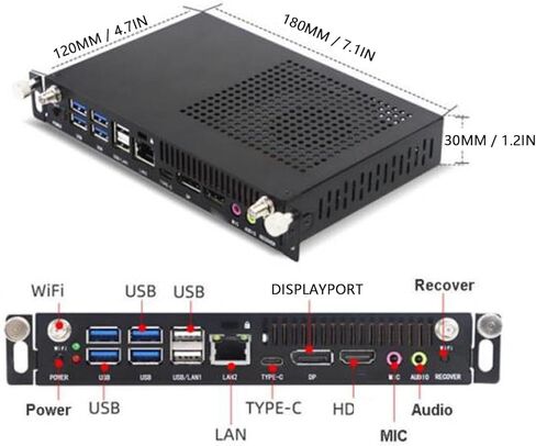 كمبيوتر صغير i5/i7، 4K 60 هرتز صغير، كمبيوتر شخصي 8 جيجابايت DDR4 256 جيجابايت SSD الجيل الثاني عشر من الجيل الثالث عشر معالج محمول مدمج للتحكم الصناعي كمبيوتر مكتبي صغير (وحدة المعالجة المركزية لـ I7 1255U 180 * 120 * 30 مم)، Genericgqmopa4it3-12 in Kuwait