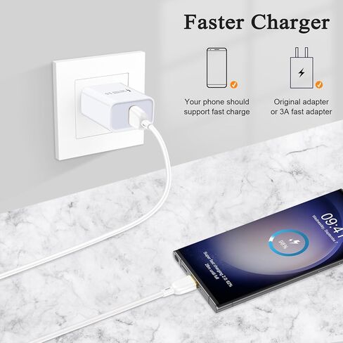 كابل USB من النوع C شحن سريع لهاتف Google Pixel 9 Pro XL Fold 8A 8 7 Pro 7A 6A 5A، 2 حزمة USB A إلى USB C Android Phone سلك شحن سريع لهاتف Samsung Galaxy A16 S24 S23 S22 S21 A15 A14 A13 Z Fold Flip 6 in Kuwait