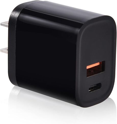 شاحن حائط USB C، محول طاقة Augenblick 18W سريع ثنائي المنافذ PD وQC 3.0 لهاتف iPhone 13 12 Pro Max Mini 11 Xs XR X 8 Plus Galaxy Pixel والمزيد in Saudi Arabia