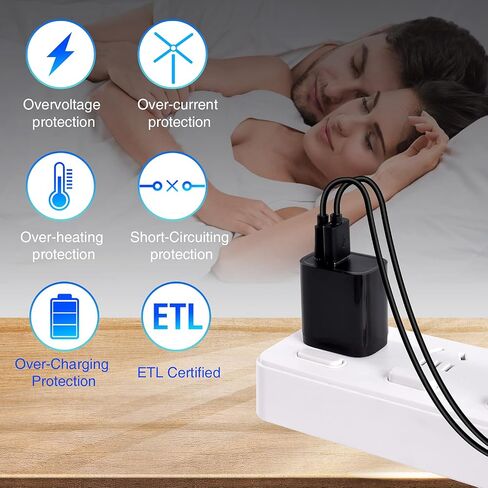 شاحن حائط USB C، محول طاقة Augenblick 18W سريع ثنائي المنافذ PD وQC 3.0 لهاتف iPhone 13 12 Pro Max Mini 11 Xs XR X 8 Plus Galaxy Pixel والمزيد in Saudi Arabia
