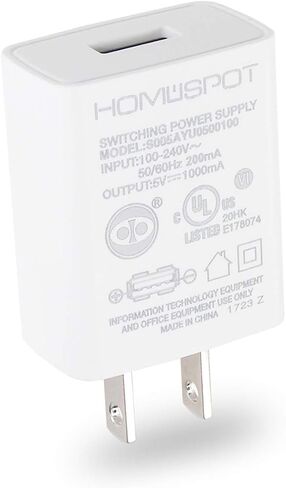 HomeSpot UL-Listed Universal US 5V1A USB الجدار شاحن التوصيل في الباب محول التيار المتردد للسفر مكتب الاستخدام المنزلي - 4 حزمة الأبيض in Saudi Arabia