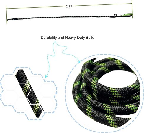 Ultimate 5ft Rope Dog Leash for Medium Large Dogs - Reflective Dog Leash & Tangle-Free!Comfort Padded Handle, Explore with Style & Security, Perfect Control,Dog Leash for Large Dogs. (Rose Green) in Saudi Arabia