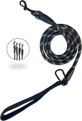 Ultimate 5ft Rope Dog Leash for Medium Large Dogs - Reflective Dog Leash & Tangle-Free!Comfort Padded Handle, Explore with Style & Security, Perfect Control,Dog Leash for Large Dogs. (Rose Green) in Saudi Arabia