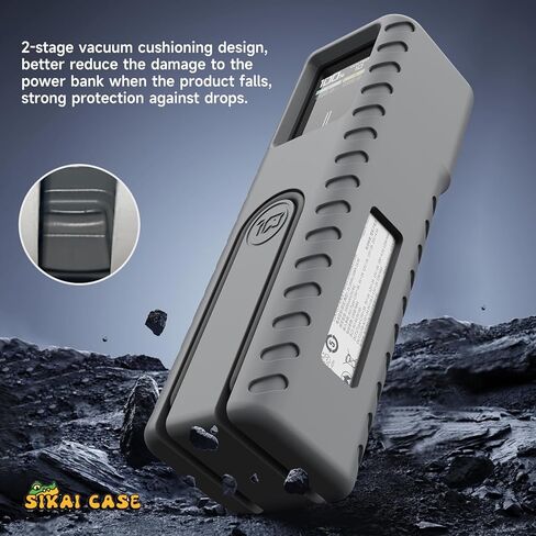 SIKAI CASE Silicone Case for CUKTECH 10 Power Bank Shockproof Protective Cover Only Compatible with CUKTECH 10 Power Bank Fits Perfectly Dustproof Soft with Loop and Dust Cover Plug(Gray) in Saudi Arabia