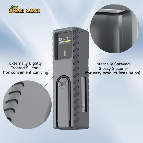SIKAI CASE Silicone Case for CUKTECH 10 Power Bank Shockproof Protective Cover Only Compatible with CUKTECH 10 Power Bank Fits Perfectly Dustproof Soft with Loop and Dust Cover Plug(Gray) in Saudi Arabia