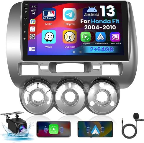 [2G+64G] for Honda Fit 2004-2010 Android 13 Car Stereo Wireless CarPlay Android Auto, 9-Inch Touchscreen GPS Navigation Radio with WiFi BT FM RDS Backup Camera Microphone in Saudi Arabia