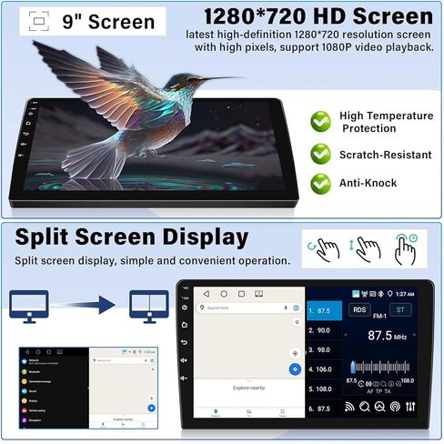 راديو ستيريو للسيارة UNITOPSCI 4G+64G Android لسيارة Honda Civic 2013-2017 Wireless CarPlay Android Auto Bluetooth 5.0 GPS Mirror Link 9 بوصة 1280 * 720 شاشة تعمل باللمس DSP 32 EQ FM/RDS WiFi كاميرا احتياطية ميكروفون in Saudi Arabia