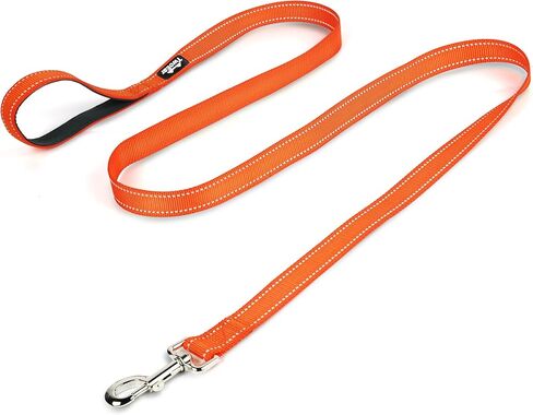 مقاود الكلاب بطول 6 أقدام للكلاب الكبيرة، شديدة التحمل، مقبض مريح وناعم ومبطن، مقود للكلاب من النايلون العاكس للكلاب الصغيرة والمتوسطة والكبيرة، أسود in Kuwait