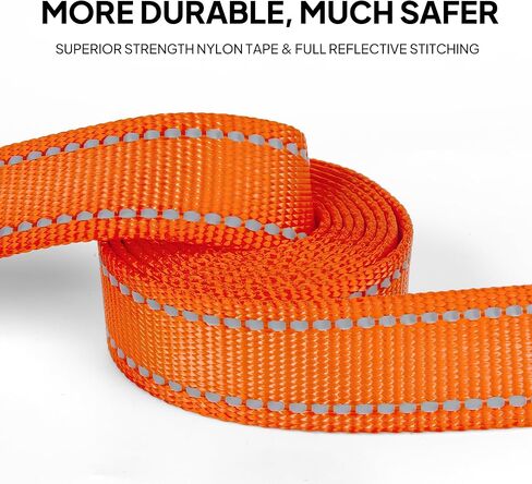 مقاود الكلاب بطول 6 أقدام للكلاب الكبيرة، شديدة التحمل، مقبض مريح وناعم ومبطن، مقود للكلاب من النايلون العاكس للكلاب الصغيرة والمتوسطة والكبيرة، أسود in Kuwait