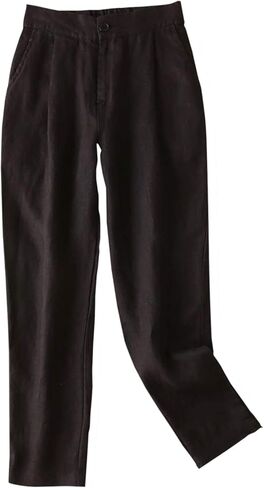 بنطال IXIMO نسائي من الكتان بنسبة 100% بطيات أمامية وطول الكاحل مدبب in Kuwait