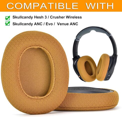 إعلانات الأذن Hesh3 - وسائد أذن بديلة من Defean QuickFit متوافقة مع Skullcandy Crusher/Evo / Hesh3، Venue Wireless ANC، سماعة رأس فوق الأذن in Saudi Arabia