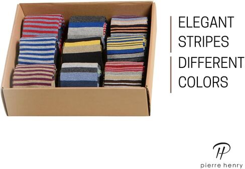 Pierre Henry Over the Calf Socks for Men (9 pairs) | Cotton Over the Calf Dress Socks | Long Socks Stays up in Saudi Arabia