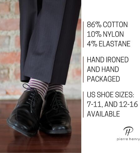 Pierre Henry Over the Calf Socks for Men (9 pairs) | Cotton Over the Calf Dress Socks | Long Socks Stays up in Saudi Arabia