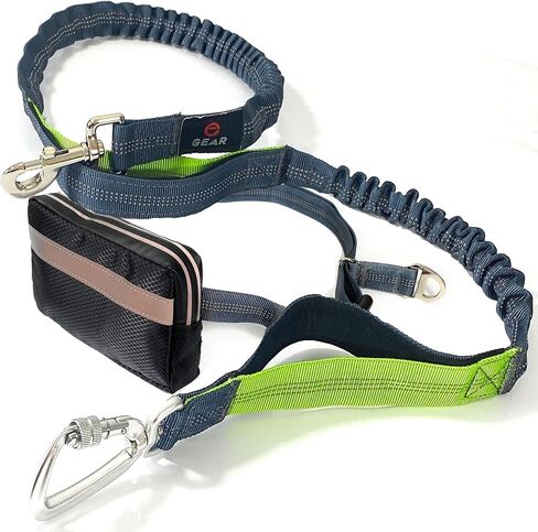 Hands-Free Dog Leash with Locking Carabiner & Waterproof Pouch – Adjustable Waist Belt for Running, Walking & Hiking with Reflective Design in Kuwait