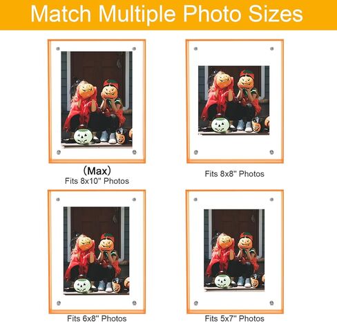 إطار صورة MFoffice مقاس 8.5 × 11، إطار صور عائم من الأكريليك ذو لون مذهل، يستخدم كإطار صورة مقاس 8.5 × 11، 8 × 10، 8 × 8، 6 × 8 وصينية أكريليك، تنسيقات أفقية ورأسية لعرض سطح الطاولة، أسود، عبوة واحدة in Kuwait