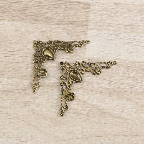 Amosfun Corner Metal Corners Book Protector for Protectors Creative books-24 Pcs Vintage Metal Book Corner Protector Box- Book Scrapbook Album Corner -Decorative Protector Cover in Saudi Arabia