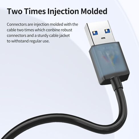 كابل USB 3.0 بطول 3.3 قدم (1 متر) من النوع A إلى النوع A ذكر إلى ذكر سلك USB مزدوج الجوانب لنقل البيانات بسرعة 5 جيجابت في الثانية، والكمبيوتر المحمول، والمحور، والمزيد، أسود in Saudi Arabia
