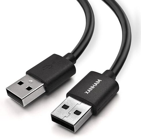 كابل USB 3.0 بطول 3.3 قدم (1 متر) من النوع A إلى النوع A ذكر إلى ذكر سلك USB مزدوج الجوانب لنقل البيانات بسرعة 5 جيجابت في الثانية، والكمبيوتر المحمول، والمحور، والمزيد، أسود in Kuwait