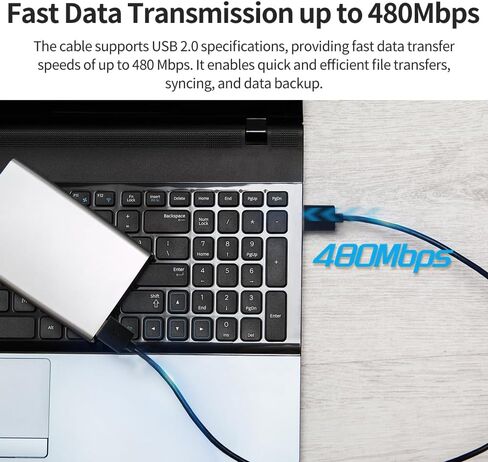 كابل USB 3.0 بطول 3.3 قدم (1 متر) من النوع A إلى النوع A ذكر إلى ذكر سلك USB مزدوج الجوانب لنقل البيانات بسرعة 5 جيجابت في الثانية، والكمبيوتر المحمول، والمحور، والمزيد، أسود in Kuwait