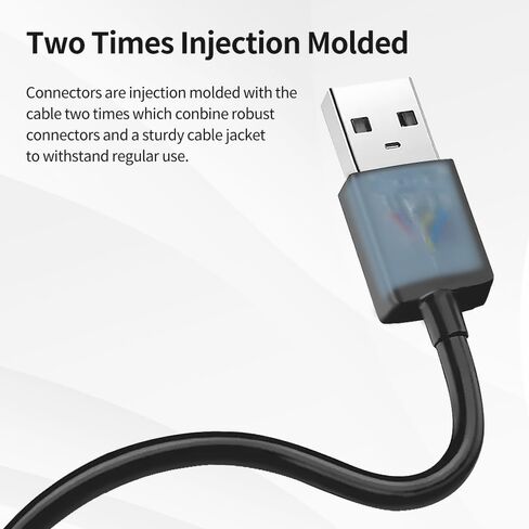 كابل USB 3.0 بطول 3.3 قدم (1 متر) من النوع A إلى النوع A ذكر إلى ذكر سلك USB مزدوج الجوانب لنقل البيانات بسرعة 5 جيجابت في الثانية، والكمبيوتر المحمول، والمحور، والمزيد، أسود in Kuwait