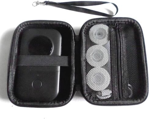 حافظة صانع الملصقات AMSAMOTION لطابعة ملصقات بلوتوث صغيرة SUPVAN E10، جيب شبكي داخلي إضافي يناسب كابل ورق الملصقات in Kuwait