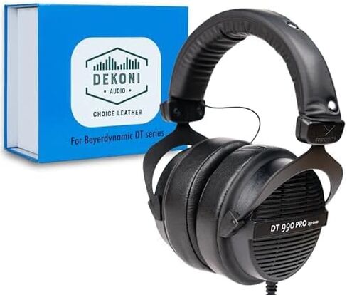 سماعات رأس ستوديو DT 990 Pro 250 Ohm مفتوحة الظهر مع وسائد أذن جلدية من Dekoni Choice - راحة وصوت ممتازين in Kuwait