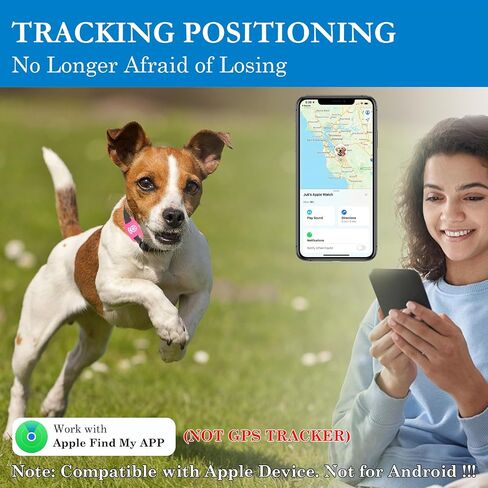Pet Location Tracker for Dogs, Smart Tag with Enhanced Coverage, Works Seamlessly with Find My App, No Monthly Fees, Not GPS-Dependent (Pink) in Saudi Arabia