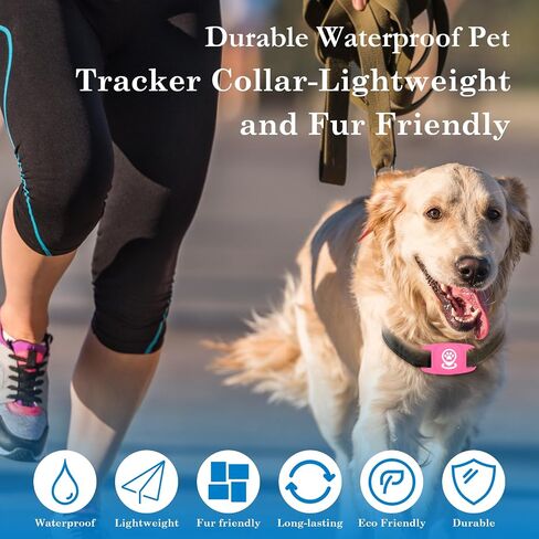 Pet Location Tracker for Dogs, Smart Tag with Enhanced Coverage, Works Seamlessly with Find My App, No Monthly Fees, Not GPS-Dependent (Pink) in Saudi Arabia