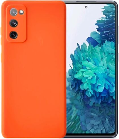 Compatible with Samsung Galaxy S20 or S20 5G Soft Liquid Silicone Gel Cell Phone Mobile Basic Back Case Cover (Orange) in Kuwait
